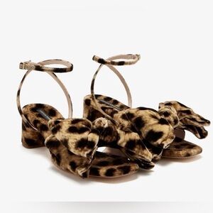 Loeffler Randall Carmen Bow Velvet Ankle Strap Sandals Size 7.5 $350